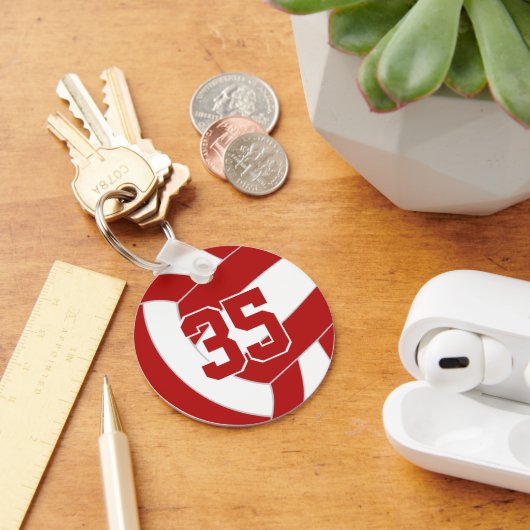 Eenvoudig rood wit volleybal team partij bulk orde sleutelhanger (Bureau)