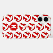 Eenvoudig rood wit volleyballen patroon monogram Case-Mate iPhone case (Achterkant (horizontaal))