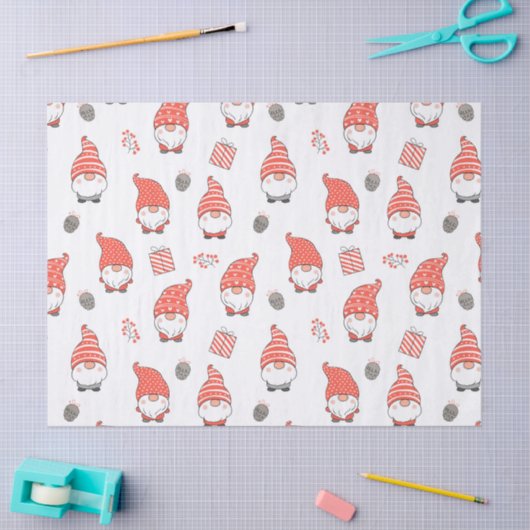 Eenvoudig rood-witte feestdag tissuepapier (Craft)