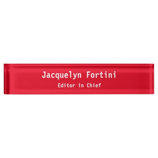 Eenvoudig rood zonnig naambordje (Voorkant)