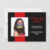 Eenvoudig rood/zwart Afstuderen voor elk jaar Kaart (Voorkant)