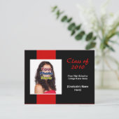 Eenvoudig rood/zwart Afstuderen voor elk jaar Kaart (Staand voorkant)