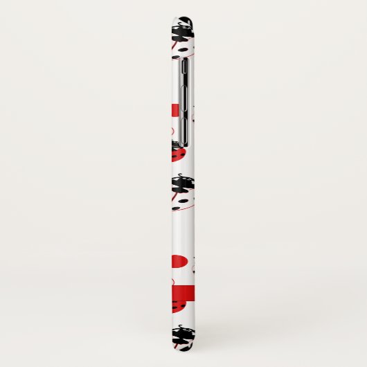 Eenvoudig rood, zwart en wit ladybug-patroon Case-Mate iPhone case (Achterkant/links)
