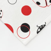 Eenvoudig rood, zwart en wit ladybug-patroon fleece deken (Hoek)