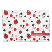 Eenvoudig rood, zwart en wit ladybug-patroon kussensloop (Voorkant)