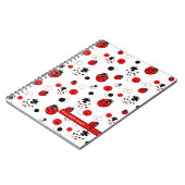 Eenvoudig rood, zwart en wit ladybug-patroon notitieboek (Linkerzijde)