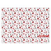 Eenvoudig rood, zwart en wit ladybug-patroon tafelkleed (Voorkant (Horizontaal))