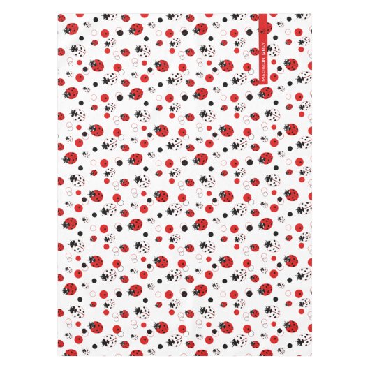 Eenvoudig rood, zwart en wit ladybug-patroon tafelkleed (Voorkant)