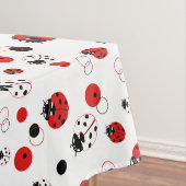 Eenvoudig rood, zwart en wit ladybug-patroon tafelkleed (Voorbeeld)
