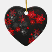 Eenvoudig rood zwart Ornament met sneeuwvlokken (Voorkant)