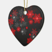 Eenvoudig rood zwart Ornament met sneeuwvlokken (Links)