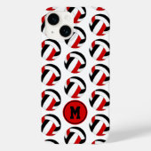 Eenvoudig rood zwart volleyballen patroon monogram Case-Mate iPhone case (Achterkant)