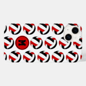 Eenvoudig rood zwart volleyballen patroon monogram Case-Mate iPhone case (Achterkant (horizontaal))