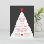 Eenvoudig rood zwart wit glitter Star-kerstmis Kaart (Staand voorkant)