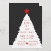 Eenvoudig rood zwart wit glitter Star-kerstmis Kaart (Voorkant / Achterkant)