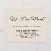 Eenvoudig room We hebben adreswijziging verplaatst Informatiekaartje (Voorkant / Achterkant)