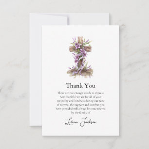 Eenvoudig Rooms-Katholiek Kruis Sering Bloemen Fun Bedankkaart