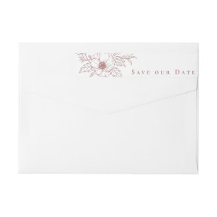 Eenvoudig Roos Anemone Art Floral Save the Date