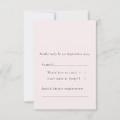 Eenvoudig Roos Blush Soft Elegant Minimalist Plain RSVP Kaartje (Voorkant)
