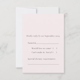 Eenvoudig Roos Blush Soft Elegant Minimalist Plain RSVP Kaartje