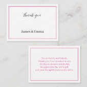 Eenvoudig Roos bruiloft dank u Notitiekaartje (Voorkant / Achterkant)