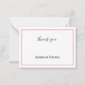Eenvoudig Roos bruiloft dank u Notitiekaartje (Voorkant)