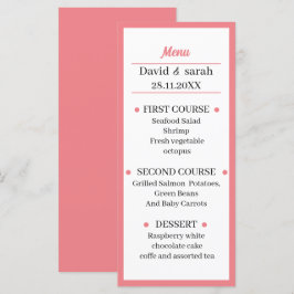 Eenvoudig Roos bruiloft diner Menu