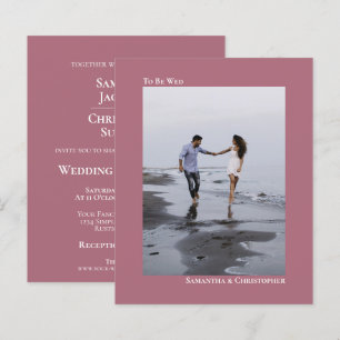 Eenvoudig Roos BUDGET Weddenschap Foto uitnodiging