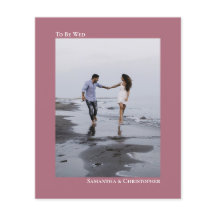 Eenvoudig Roos BUDGET Weddenschap Foto uitnodiging