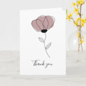 Eenvoudig Roos Elegant Gevouwen Dank u kaart (Gele Bloem)