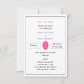 Eenvoudig Roos en Paarse gepersonaliseerde save th The Date (Voorkant)