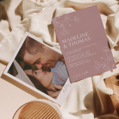 Eenvoudig Roos Foto bruiloft Kaart