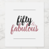 Eenvoudig Roos Gold 50 en geweldige verjaardag Wijn Etiket (Enkel label)