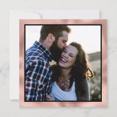 Eenvoudig Roos Gold Black White-lijnverbinding Save The Date (Achterkant)