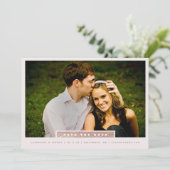 Eenvoudig Roos Gold Block Foto Opslaan van de datu Save The Date (Staand voorkant)