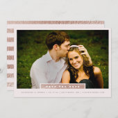 Eenvoudig Roos Gold Block Foto Opslaan van de datu Save The Date (Voorkant / Achterkant)