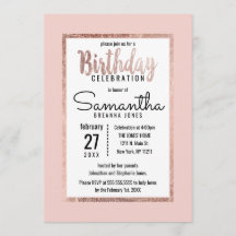 Eenvoudig Roos Gold Blush Pink Brush Script Verjaa