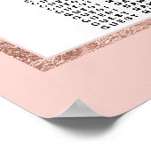 Eenvoudig Roos Gold Blush Pink Seating Chart Poster (Hoek)