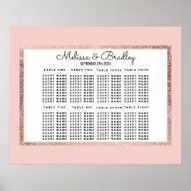 Eenvoudig Roos Gold Blush Pink Seating Chart