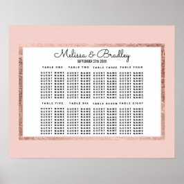 Eenvoudig Roos Gold Blush Pink Seating Chart Poster