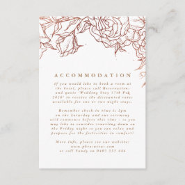 Eenvoudig Roos Gold Copper Elegant Floral Wedding Informatiekaartje