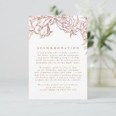 Eenvoudig Roos Gold Copper Elegant Floral Wedding Informatiekaartje (Staand voorkant)