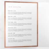 Eenvoudig Roos Gold Floral Luxury Salon Brochure Drieluik Kaart (Binnenzijde eerst)