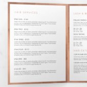 Eenvoudig Roos Gold Floral Luxury Salon Brochure Drieluik Kaart (Binnenzijde eerst)