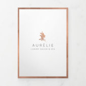 Eenvoudig Roos Gold Floral Luxury Salon Brochure Drieluik Kaart (Cover)