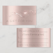 Eenvoudig Roos Gold Heart Cadeaubon Beauty Lux Afsprakenkaartje (Voorkant / Achterkant)