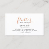 Eenvoudig Roos Gold Lash Salon Logo Afspraak Afsprakenkaartje (Achterkant)