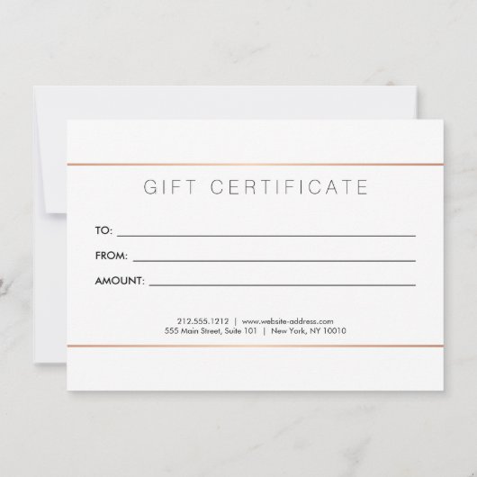 Eenvoudig Roos Gold Lash Salon Logo Cadeaubon (Achterkant)