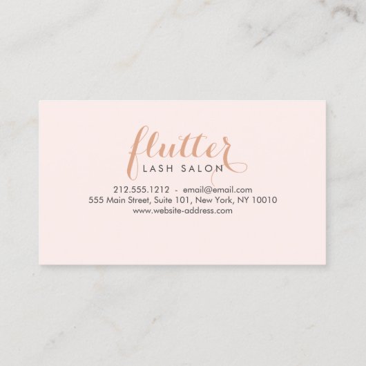 Eenvoudig Roos Gold Lash Salon Logo Pink Loyalty K (Achterkant)