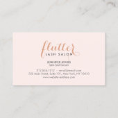 Eenvoudig Roos Gold Lash Salon Logo Roze Visitekaartje (Achterkant)